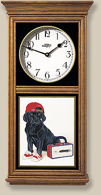 Black Lab Pup Clock
